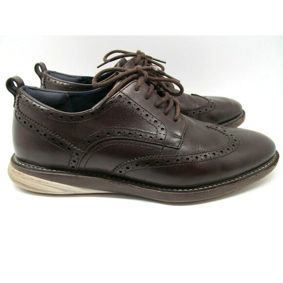 Cole Haan Grand O's Grand Evolution Brown Leather Wingtip Derby Size US 11.5 M - Picture 2 of 10